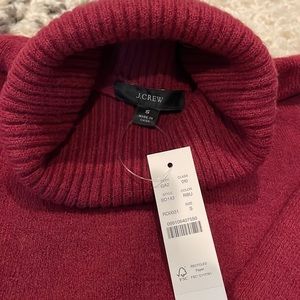 New J. Crew New Merino Wool Blend Turtle Neck Sweater Burgundy